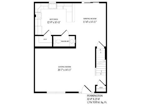 Pennington Townhouse Floor Plan First Floor